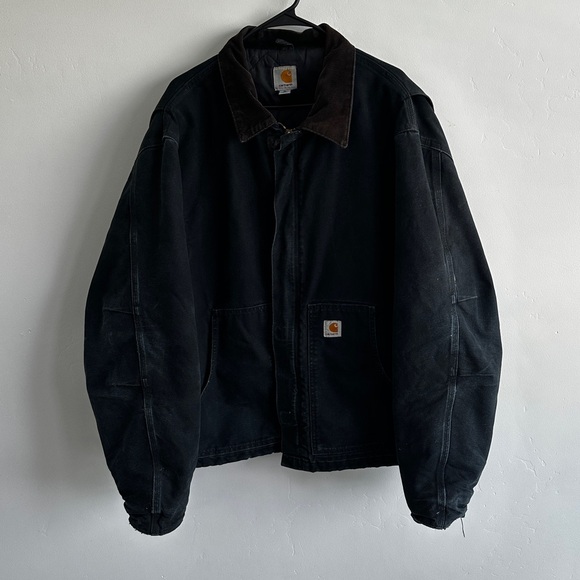 Carhartt Other - Carhartt J002 Arctic Quilt Lined Duck Canvas Work USA Jacket Black XL Tall
